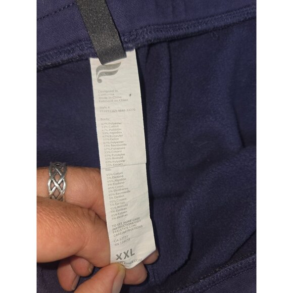 Fabletics XXL Navy Jogger Sweatpants Cotton Blend Elastic Waist Drawstring - Picture 5 of 7